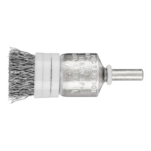 PFERD Pinselbürste mit Stützring ungezopft PBUR Ø20mm Schaft-Ø6 mm Stahl-Draht-Ø0,35