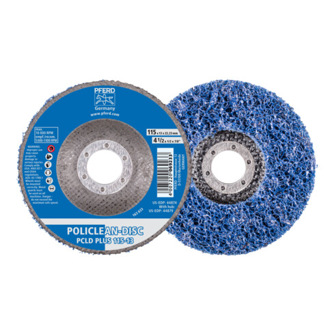 PFERD POLICLEAN PLUS PCLD Reinigungsvlies Ø115x13 m Bohrung Ø22,3mm für grobe Reinigungsarbeiten (1)