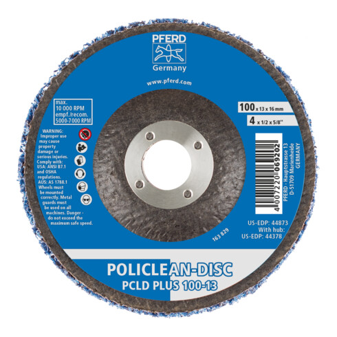 PFERD POLICLEAN PLUS PCLD Reinigungsvlies Ø 100x13 mm Bohrung Ø 16 mm für grobe Reinigungsarbeiten