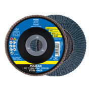 PFERD POLIFAN Disco a ventaglio PFC 115x22,23 mm conico Z40 Startlinie START STEELOX Acciaio/Inox