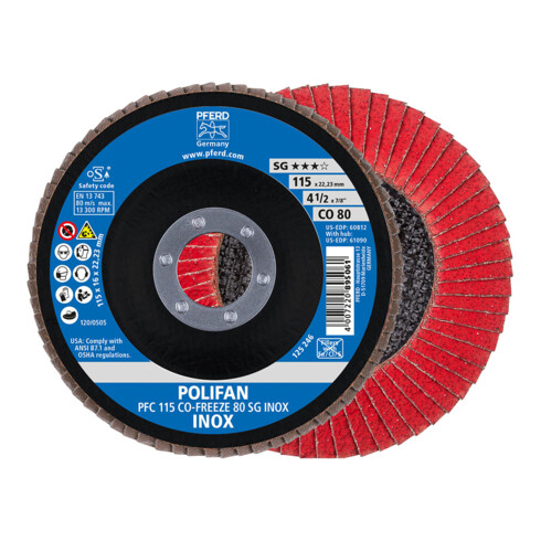 PFERD POLIFAN-Fächerscheibe PFC CO-FREEZE SG INOX