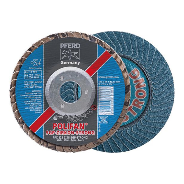 PFERD POLIFAN-Fächerscheibe PFC 125 Z36 SGP STRONG STEEL