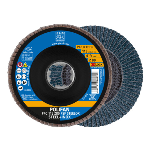 PFERD POLIFAN-Fächerscheibe PFC 115 Z40 PSF STEELOX/X-LOCK