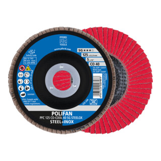 PFERD TOOLS POLIFAN-Fächerscheibe PFC 115 CO-COOL 40 SG STEELOX 40