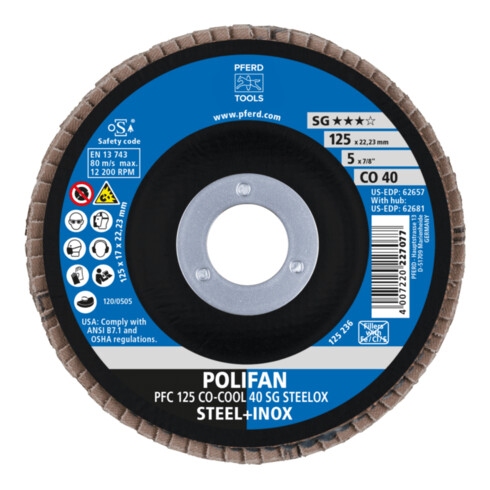 PFERD TOOLS POLIFAN-Fächerscheibe PFC 115 CO-COOL 40 SG STEELOX 40