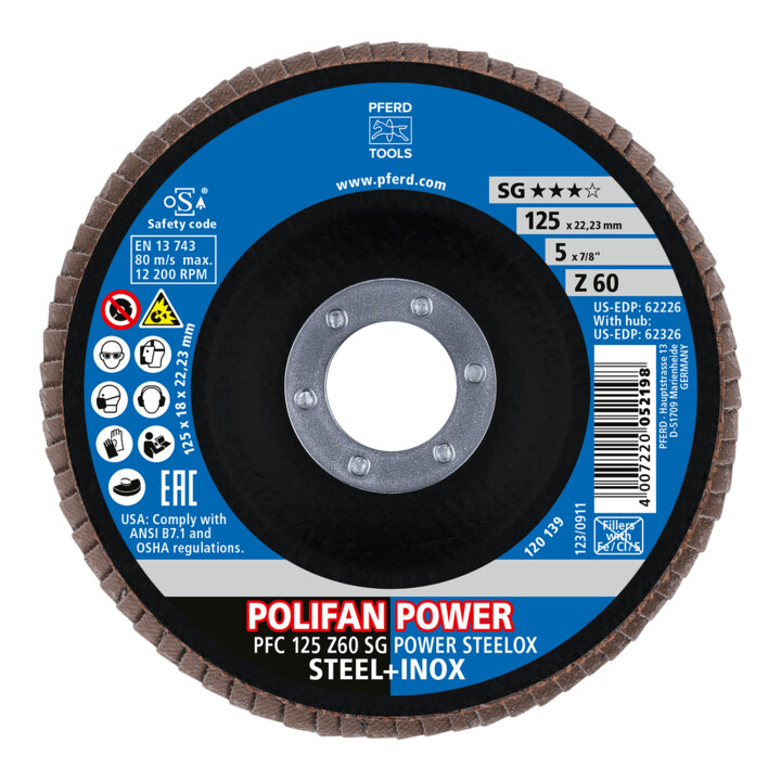 PFERD POLIFAN-Fächerscheiben PFC 125 Z 60 SG POWER STEELOX