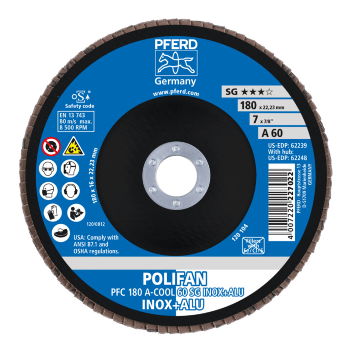 PFERD TOOLS POLIFAN-Fächerscheibe PFC A-COOLSG INOX+ALU 180 mm