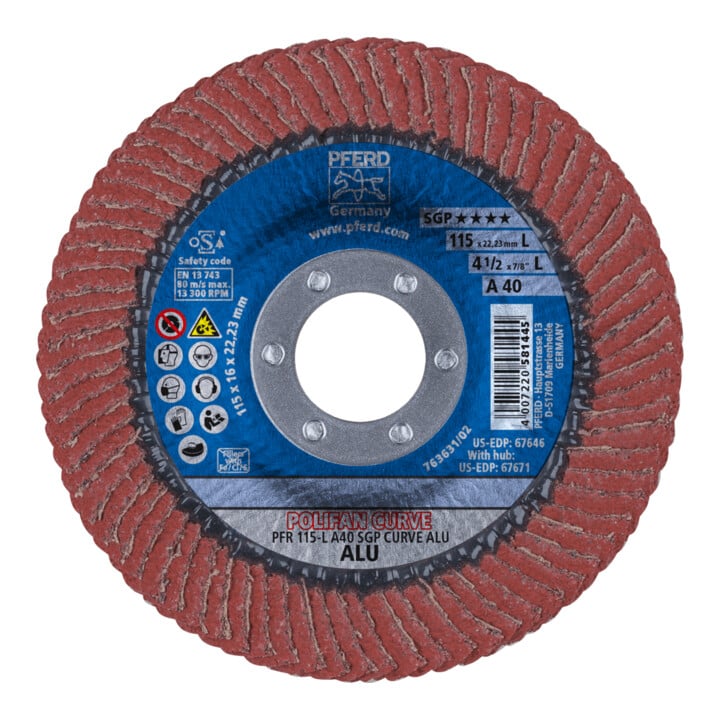 PFERD POLIFAN-Fächerscheiben PFR 115-L A 40 SGP CURVE ALU