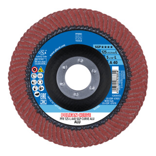 PFERD TOOLS Fächerschleifscheibe Für Alu, Polifan-Curve (A)
