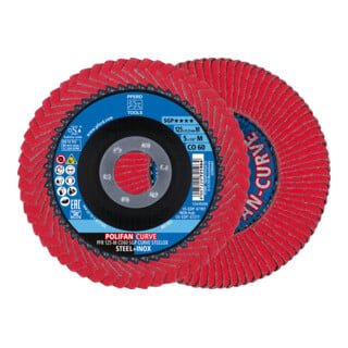 PFERD TOOLS POLIFAN-Fächerscheiben PFR 125-M CO 60 SGP CURVE STEELOX