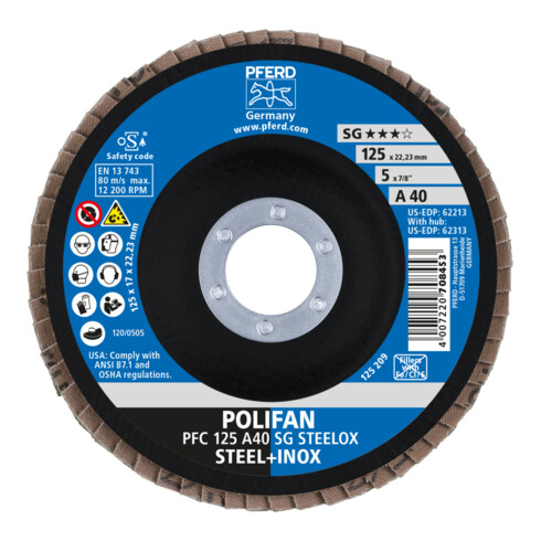 PFERD POLIFAN-lamellenschijf PFC 125 A40 SG STEELOX