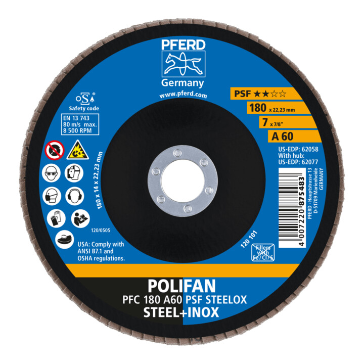 PFERD POLIFAN-lamellenschijf PFC 180 A 60 PSF STEELOX