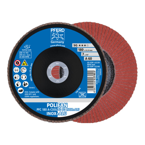 PFERD POLIFAN-lamellenschijf PFC A-COOLSG INOX+ALU 180 mm