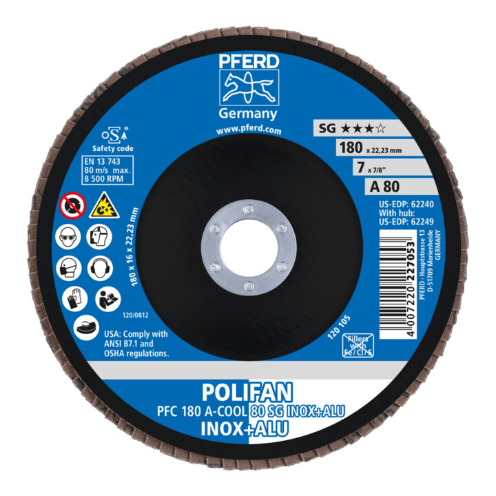 PFERD TOOLS POLIFAN-waaier-schijf PFC A-COOLSG INOX+ALU 180 mm