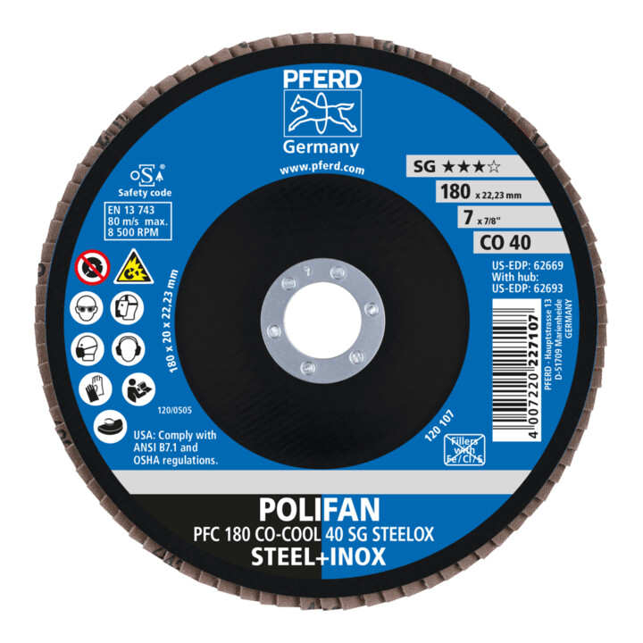 PFERD POLIFAN lamellenschijf PFC 180 CO-COOL 40 SG STEELOX