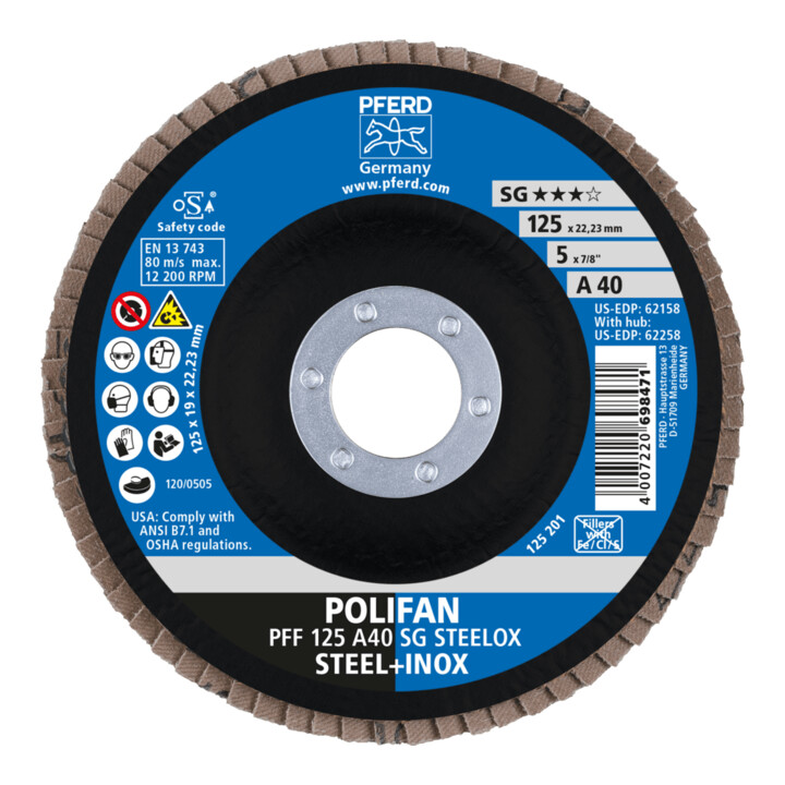 PFERD POLIFAN-lamellenschijf PFF 125 A40 SG STEELOX