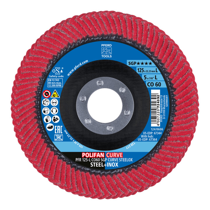 PFERD POLIFAN-lamellenschijf PFR 125-L CO60 SGP CURVE STEELOX