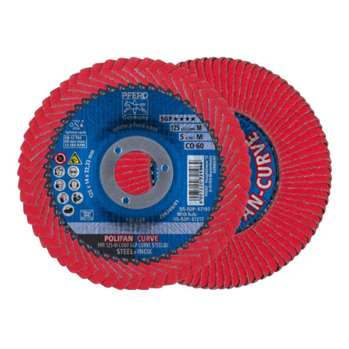 PFERD POLIFAN-lamellenschijf PFR 125-M CO60 SGP CURVE STEELOX
