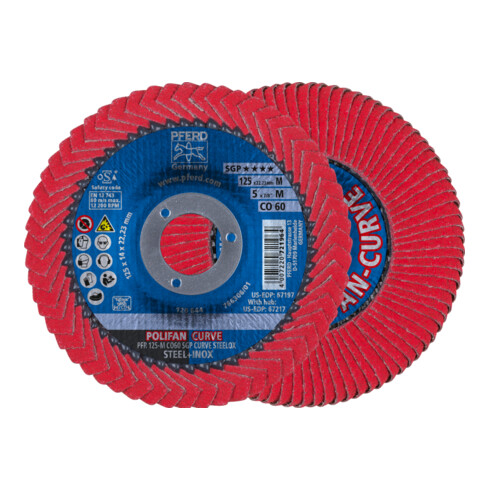 PFERD POLIFAN-lamellenschijf PFR 125-M CO60 SGP CURVE STEELOX