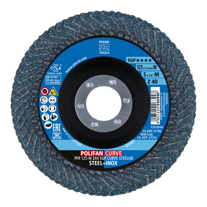 PFERD POLIFAN-lamellenschijf PFR 125-M Z40 SGP CURVE STEELOX (2)
