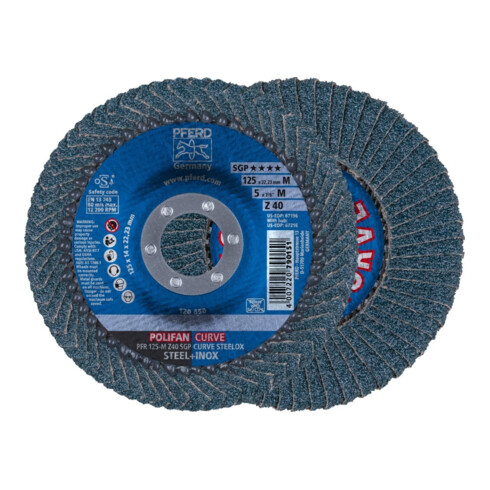 PFERD POLIFAN-lamellenschijf PFR 125-M Z40 SGP CURVE STEELOX