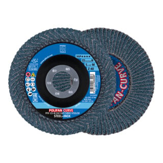 PFERD POLIFAN-lamellenschijf PFR 125-M Z40 SGP CURVE STEELOX