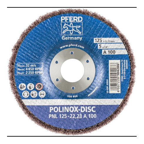 Pferd POLINOX Disque à poncer 125x22,23mm A 100