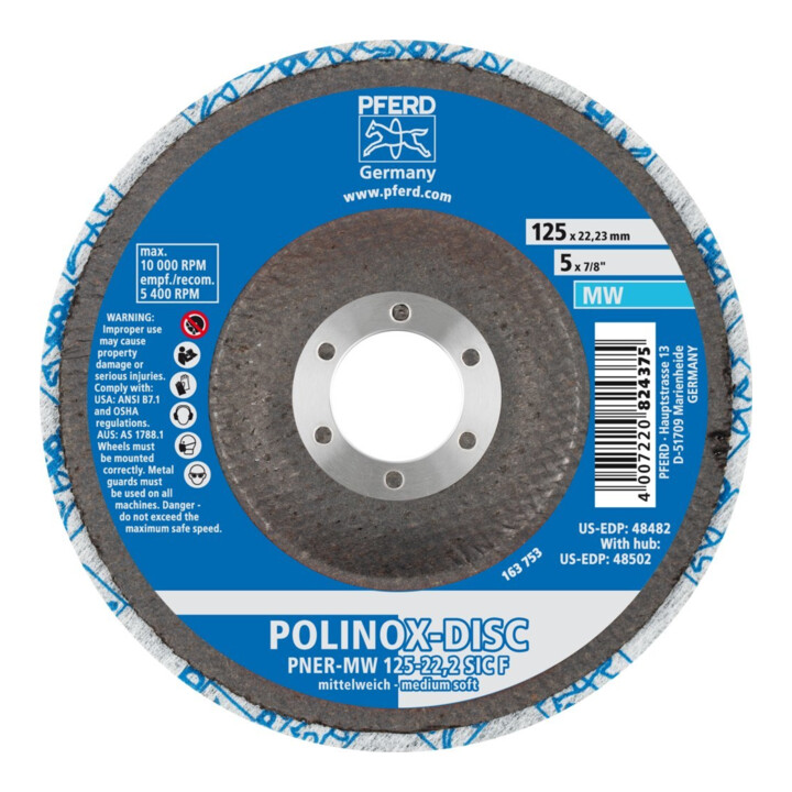 Pferd POLINOX disque abrasif 125 mm moyennement souple