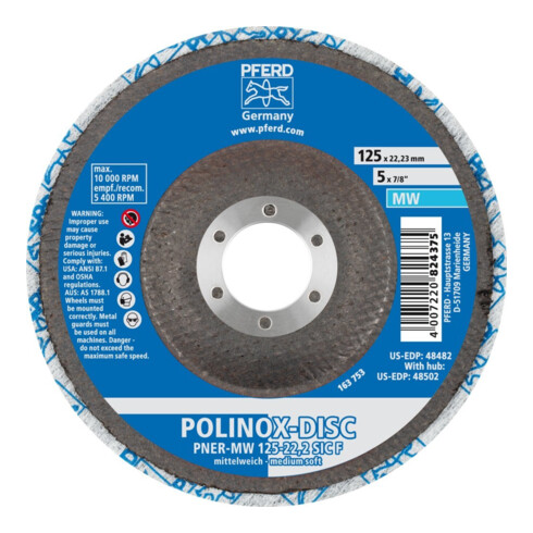 Pferd POLINOX disque abrasif 125 mm moyennement souple