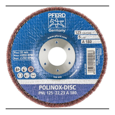 Pferd POLINOX Disque abrasif 125x22,23mm A 180