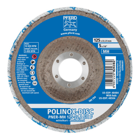 PFERD POLINOX disque abrasif compact DISC PNER-MH 125-22,2 SiC F