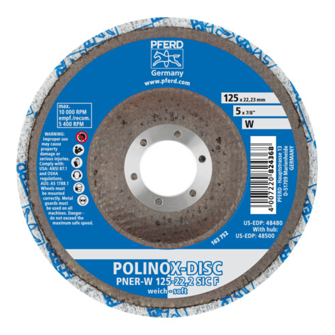 PFERD POLINOX disque abrasif compact DISC PNER-W 125-22,2 SiC F