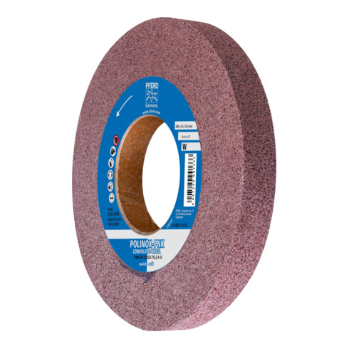 PFERD POLINOX Gewickeltes Vlies-Rad PNK Ø 200x25 mm Bohrung-Ø 76,2 mm Weich A Grob für Finish