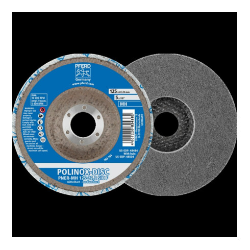 Pferd POLINOX Roue abrasive 125 mm moyenne dureté