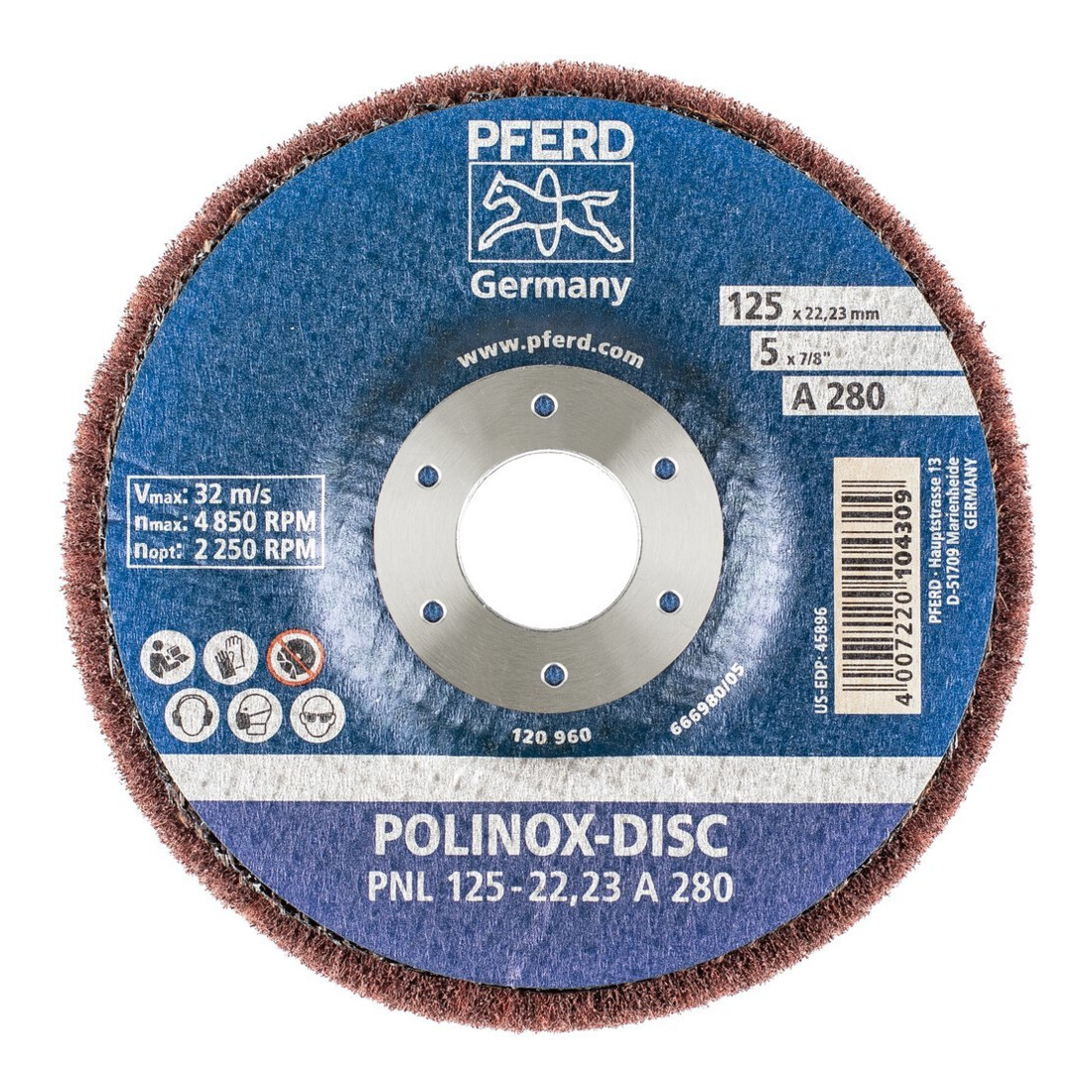 Pferd POLINOX Schleifdisc 125x22,23mm A 280