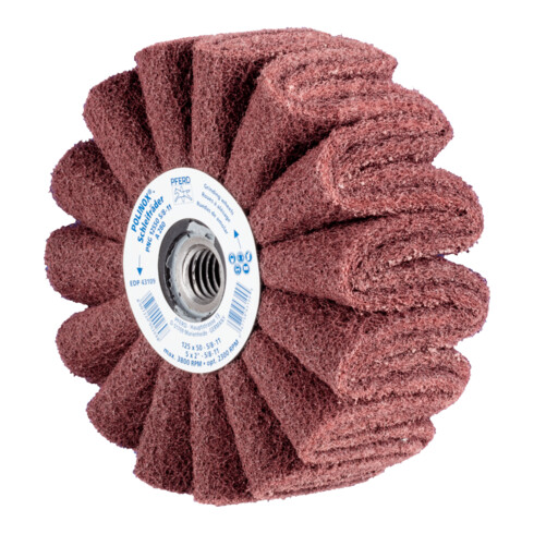 PFERD POLINOX Vlies-Schleifrad PNG Ø 125x50 Gewinde 5/8-11 A280 für Feinschliff und Finish