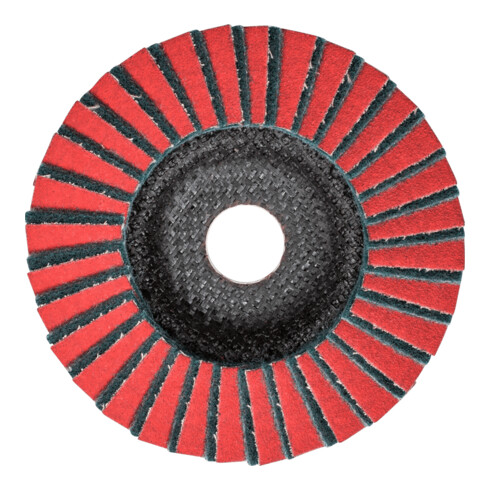 PFERD POLIVLIES-Fächerscheibe PVZ Keramik Ø 125 mm Bohrung 22,23 mm CO-COOL120/A240F für Feinschliff