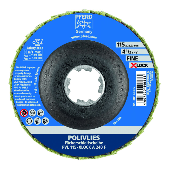 PFERD TOOLS Polivlies waaier-schijf PVL 115-X-LOCK A 100 G