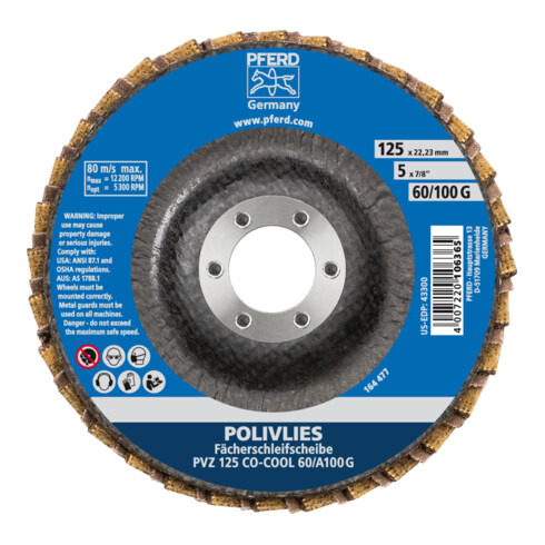 PFERD POLIVLIES lamellenschijf PVZ 125 CO-COOL 60 / A 100 G
