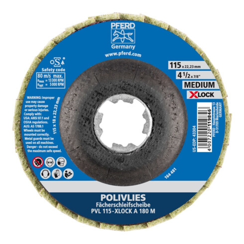 Pferd Polivliesscheibe X-LOCK PVL A 115mm 180 mittel