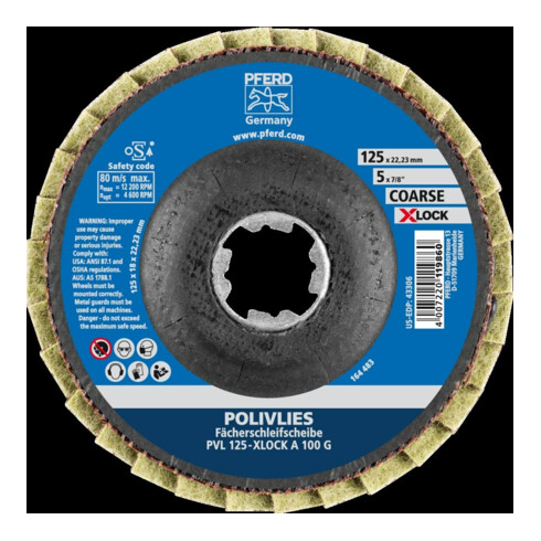 Pferd Polivliesscheibe X-LOCK PVL A 125mm 100 grob