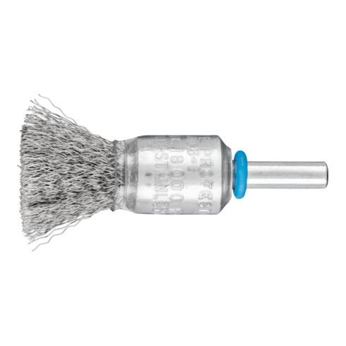 PFERD POS Pinselbürste ungezopft PBU Ø15 mm Schaft-Ø6 mm Edelstahl-Draht-Ø0,20