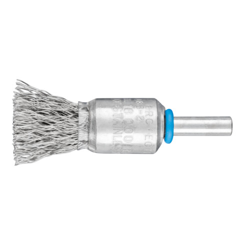 PFERD POS Pinselbürste ungezopft PBU Ø15 mm Schaft-Ø6 mm Edelstahl-Draht-Ø0,35