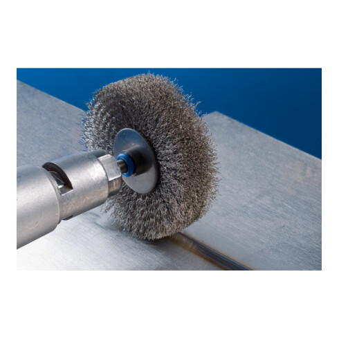 PFERD POS Rundbürste ungezopft RBU Ø70x15 mm Schaft-Ø6 mm Edelstahl-Draht-Ø0,30