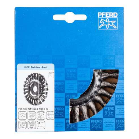 PFERD rondborstel, getordeerd POS RBG 12512/22.2 INOX 0,50