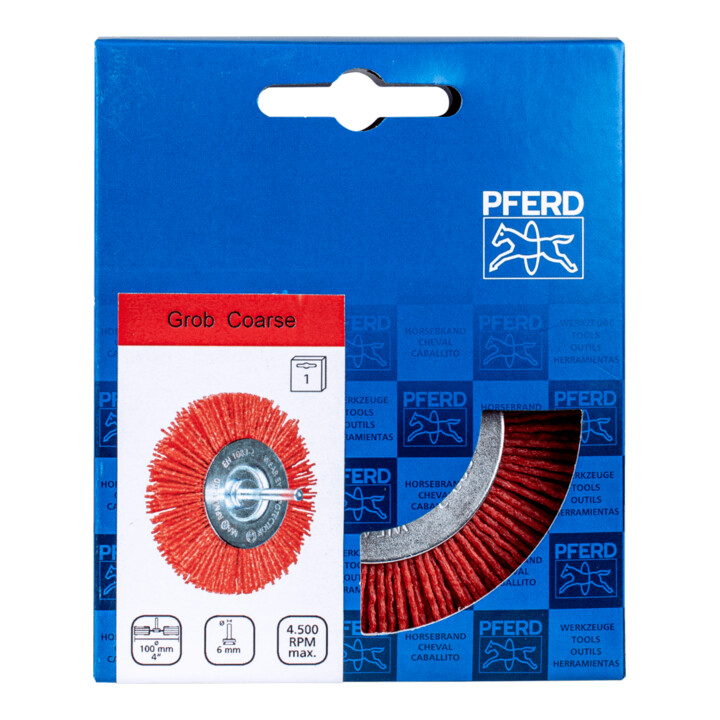 PFERD rondborstel met schacht, ongetordeerd POS RBU 10010/6 RED 80 UNIVERSAL (1)