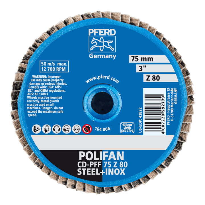 PFERD Rüggeberg COMBIDISC-Mini-Polifan K80 75mm