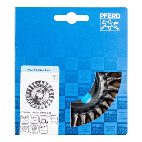 PFERD Rundbürste, gezopft POS RBG 11512/M14 INOX 0,35