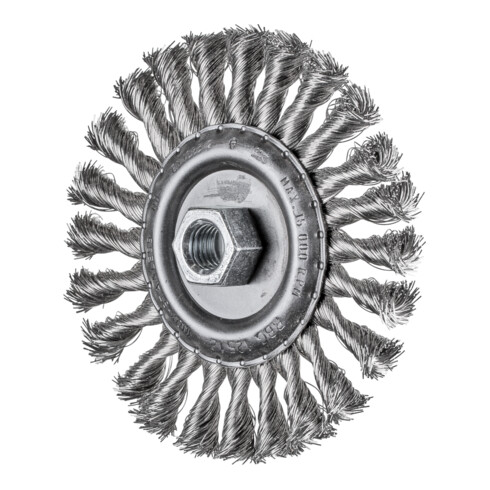 PFERD Rundbürste gezopft RBG Ø 125x12 mm M14 Edelstahl-Draht-Ø 0,35 mm Winkelschleifer