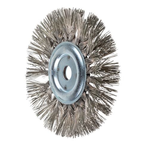 PFERD Rundbürste gezopft RBG Ø190x30x22,2 mm Bohrung Edelstahl-Diamant-Draht Korn 270 stationär